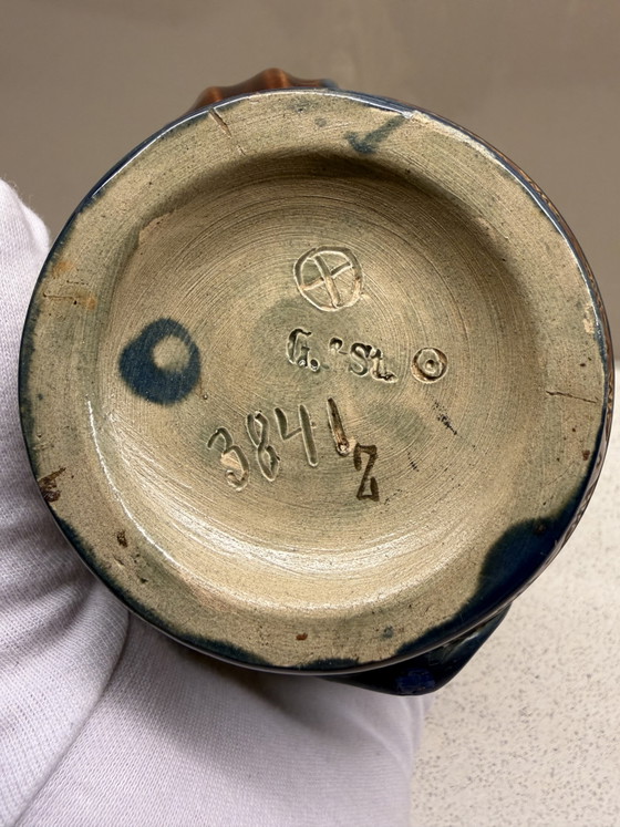 Majolika-Krug im ägyptischen Stil, um 1880. Gerbing & Stephan – Gerbing&Stephan, Dekorative Objekte, Ceramic (photo 12 of 15)