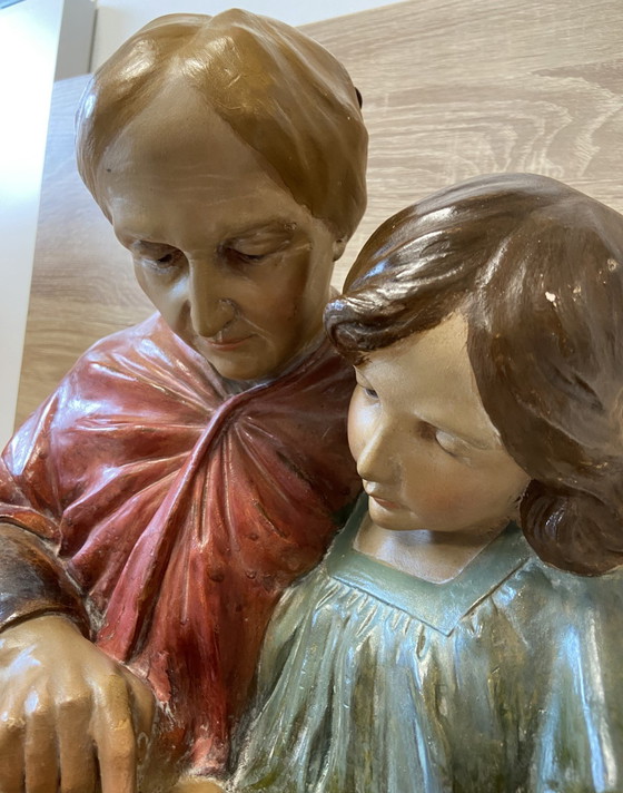 Image 1 of Große Statue Skulptur "La Leçon de Lecture" Edition F. CITTI Frankreich 1900 Kunst