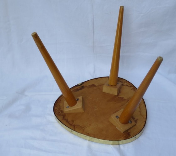 Image 1 of Mesa con forma de riñón, mesa auxiliar, mesa para flores, trípode, taburete para flores de 3 patas, banco para flores