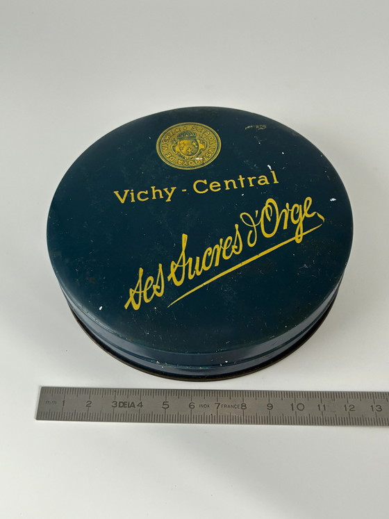 Antieke metalen doos Vichy-Centraal – Gerstsuiker – Blauw en goud – Kuuroord – Midden 20e eeuw (photo 4 of 4)