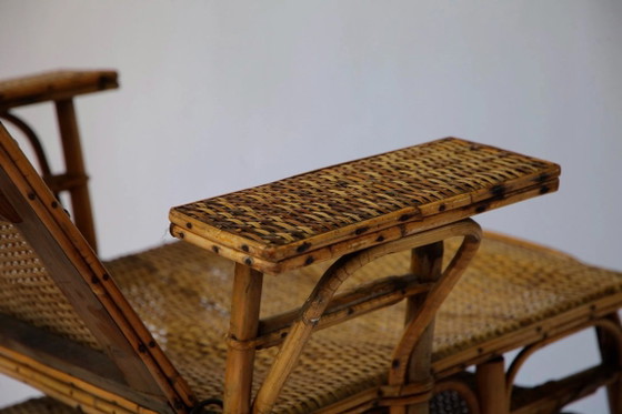 Vintage French Riviera Rattan Recliner Chair, 1920s – Adjustable recliner chair (photo 6 of 8)