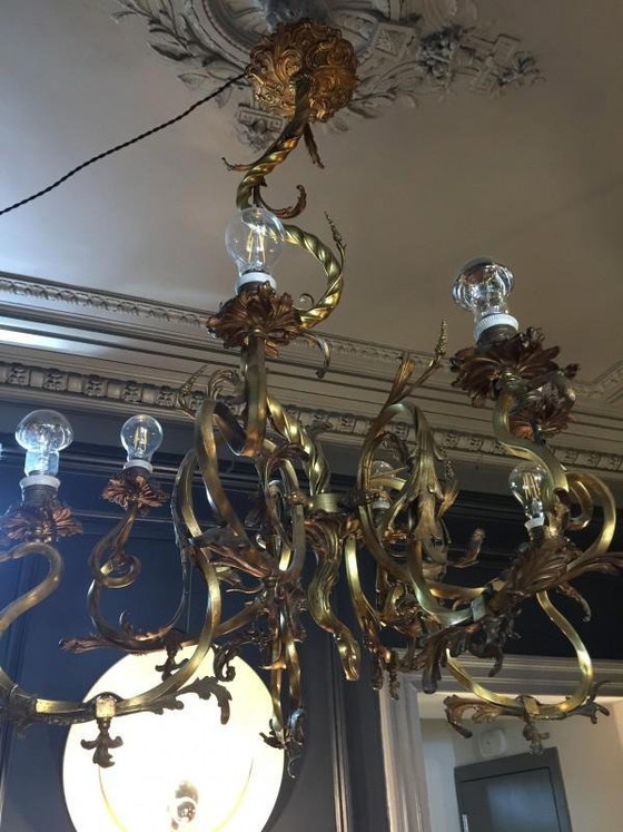 Lámpara de araña de bronce Luis XV, década de 1870 – Lámparas de araña, Bronze, Brass, Barok (photo 4 of 15)
