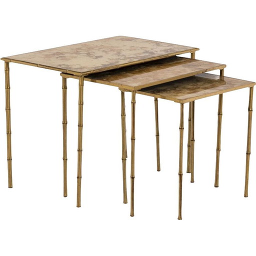 Vintage nesting tables by Maison Baguès, 1970