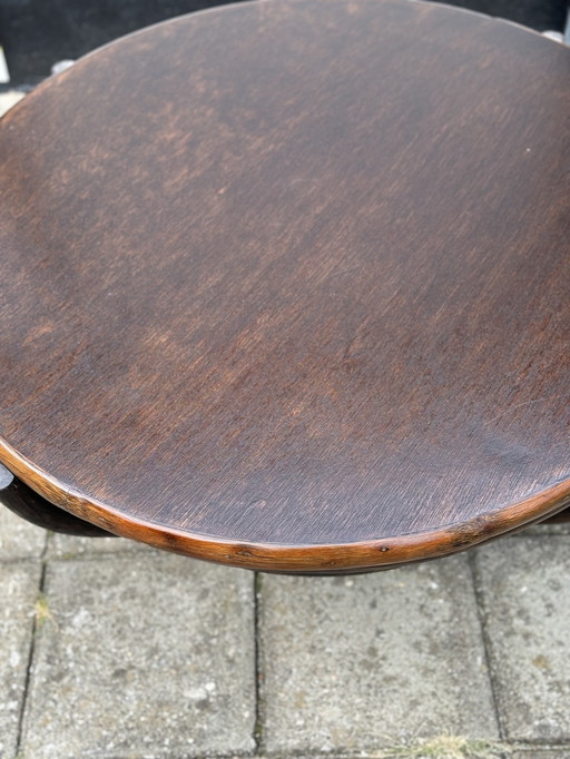 Vintage Manu Bamboe Ronde Salontafel