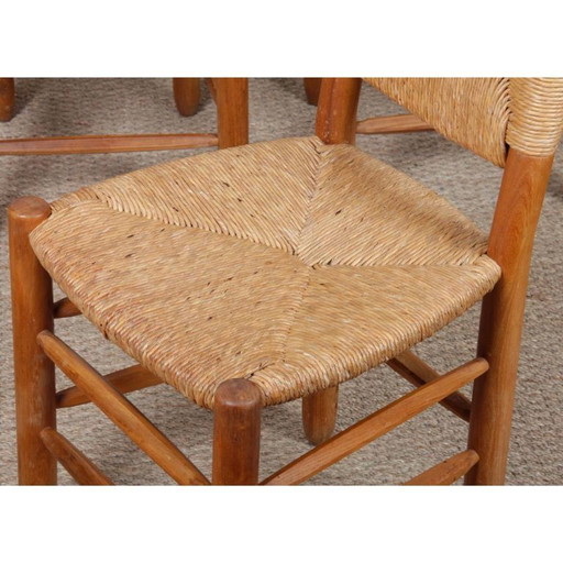 Set of 6 chairs, Bauche model no. 19, by Charlotte Perriand, 1950