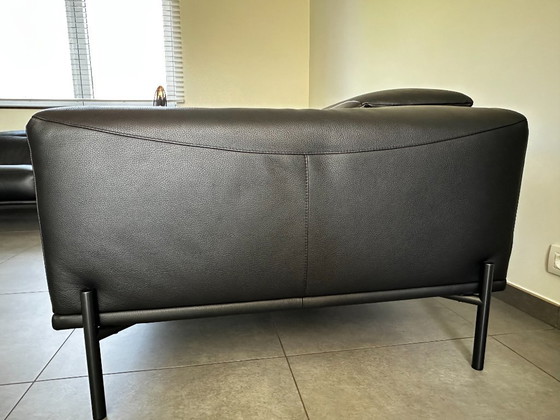 Image 1 of OLTA Spectra Sofa Set – Black Leather – Impeccable Condition