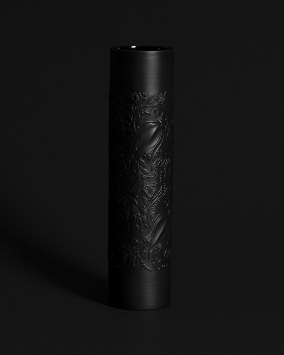 Image 1 of Rosenthal Vase Duo Bjørn Wiinblad Bisque Porcelaine Noire Matte Relief MCM WGP