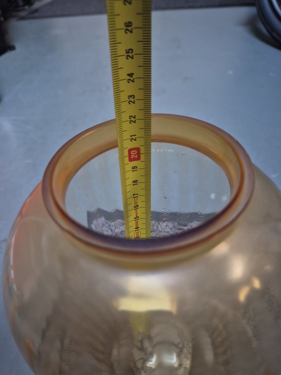 Small vase of optically ribbed glass with a fine crackle network (photo 6 of 6)