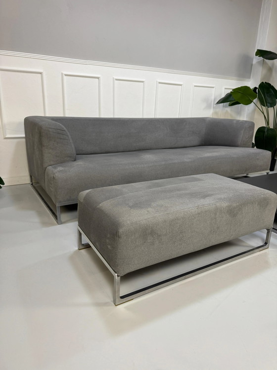 Image 1 of B&B Italia Solo Sofa Grau Stoff Tisch: Tavolo + Hocker
