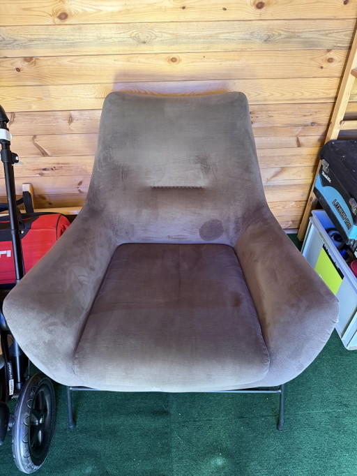 2 Designer-Sessel aus Samt von Goossens