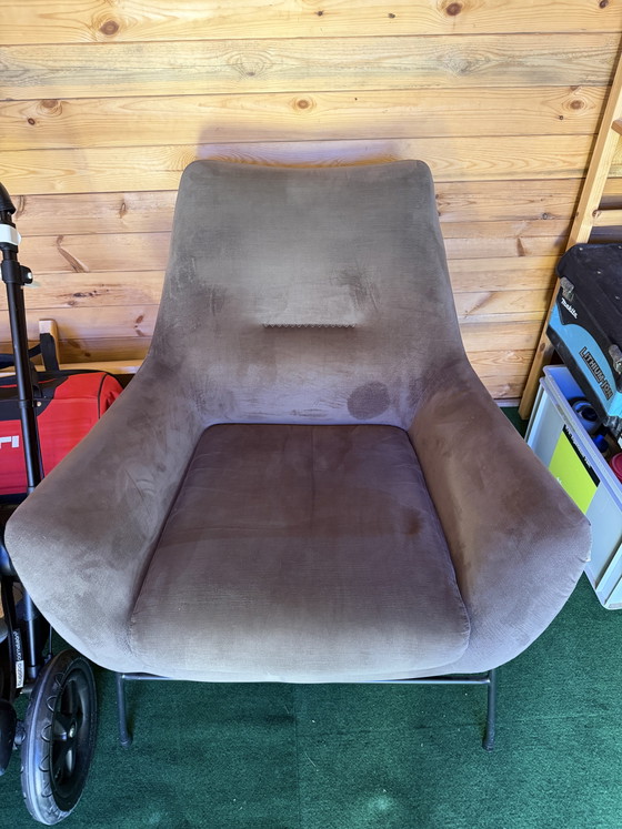 Image 1 of 2 Designer-Sessel aus Samt von Goossens