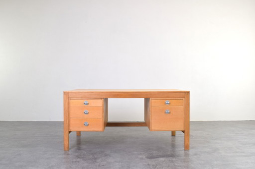Scrivania Mid-Century in quercia di Chr. Rasmussen per Randers Møbelfabrik, anni '70.