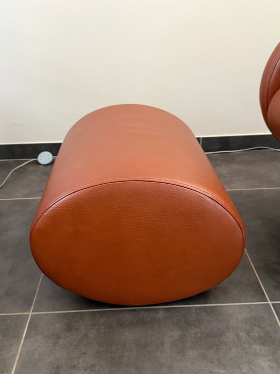 Schommelstoel Met Poef Big Oma Durlet – Schommelstoelen, Leather, Metal (photo 12 of 12)