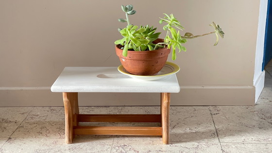 Image 1 of Vintage Beech Wood Stool