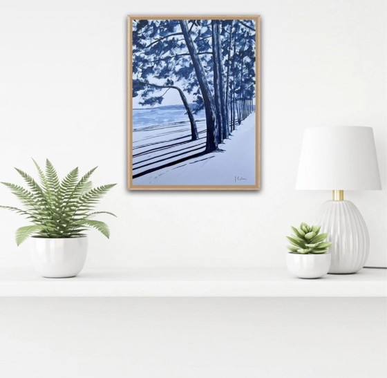 Image 1 of Indigo-inkt op wit papier, 40x30cm