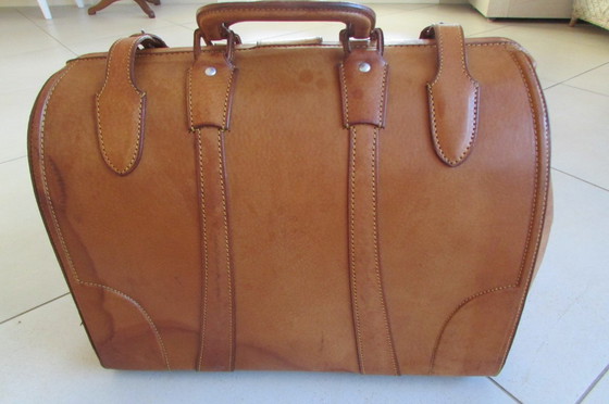 Image 1 of Leather suitcase, doctor's bag, large model