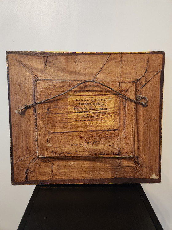 Image 1 of Atmospheric Antique River View with Sailing Ship – Signed "Patty" – In a Beautiful Baroque-Style Frame (London Origin)