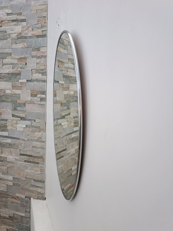 Image 1 of Large chrome-plated metal mirror, Italy, 1970s