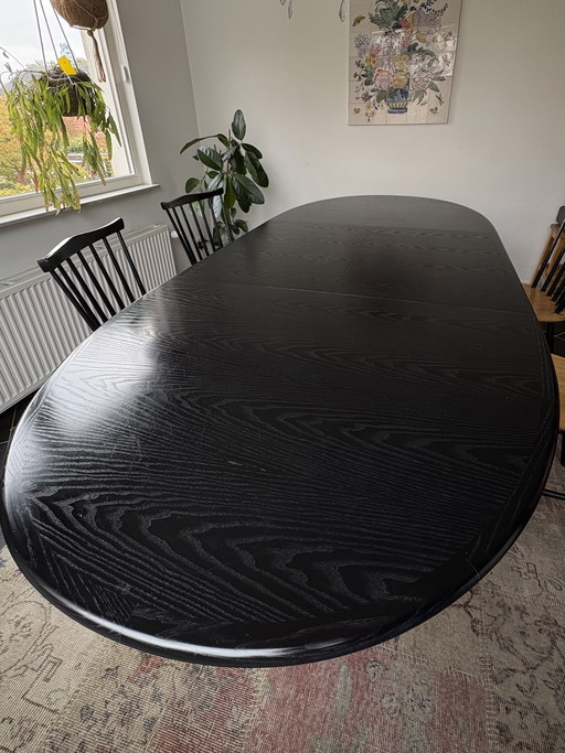 Vintage Skovby folding dining table black