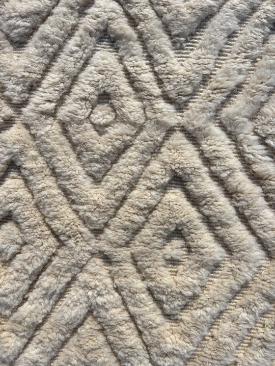 Image 1 of Marokkanischer weißer Läufer Beni Ourain Teppich 90x370 cm