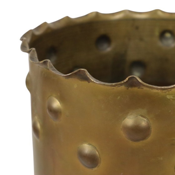 Unieke Obus Paraplubak XL Trench Art 1915 WO1 Leeuwenkoppen – Brass, Vintage (photo 7 of 25)