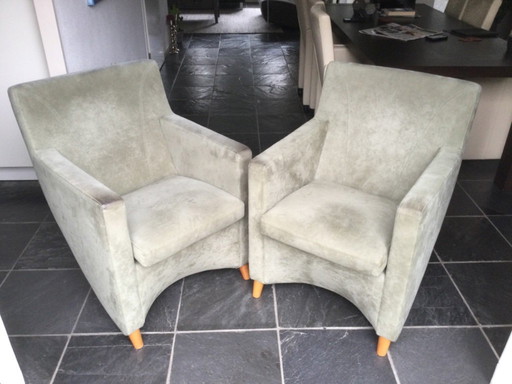 2 Sessel, Dolcinea-Stoff, Alcatara Leolux