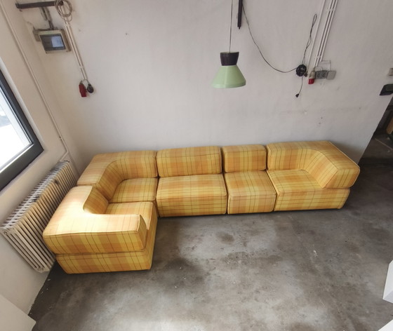 Cor Trio Modulaire Bank Team Form AG jaren 70 – Modulaire banken, Wool, Textile (photo 7 of 14)
