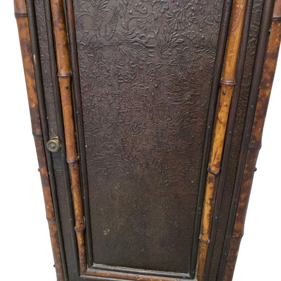 Image 1 of Antico comodino in bambù tartarugato, fine XIX secolo