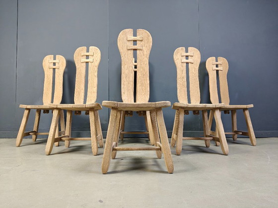 Image 1 of Vintage eetkamerstoelen van Depuydt, België, set van 6 - jaren 1960