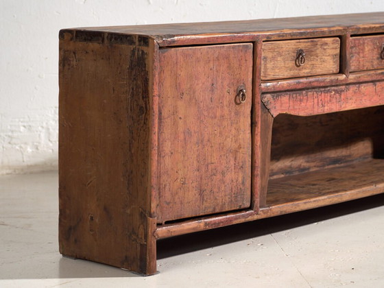 Antico mobile basso laccato rosso in pino – Cina, circa 1900 – Credenze, Iron (photo 20 of 40)
