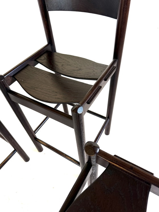 Image 1 of 4x Brutalist Bar Stools, Allmilmö '80