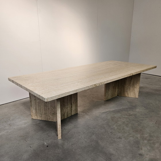 Image 1 of table basse vintage en travertin