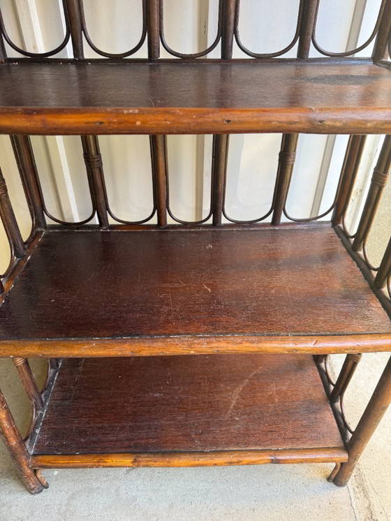 Image 1 of Vintage rattan freestanding shelf