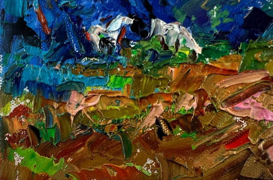 Original Oil Painting Sunset Forest Landscape Evening Nature – Paintings & Drawings, Canvas (photo 6 of 8)