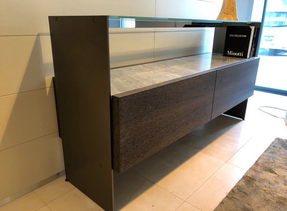 Image 1 of Minotti Carson Buffetkast sucupira hout , Brons, Marmer Glas showmodel