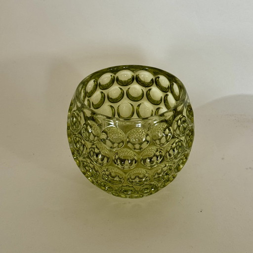 Vase en verre bullé années 70