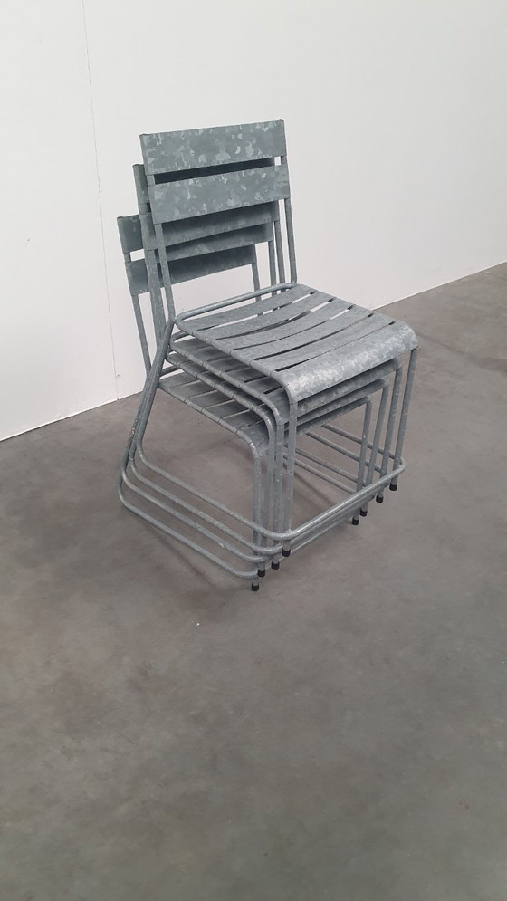Vintage Stackable Designer Garden Chairs Galvanized Garden Chair – Dining chairs, Metal (photo 5 of 13)