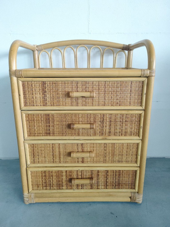 Commode Vintage Style Boho en Rotin et Osier – Armoires murales (photo 11 of 11)