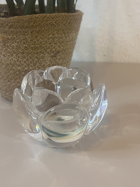 Image 1 of ROYAL COPENHAGEN CRYSTAL Tealight Holder “Lotus” Scandinavian Danish Design