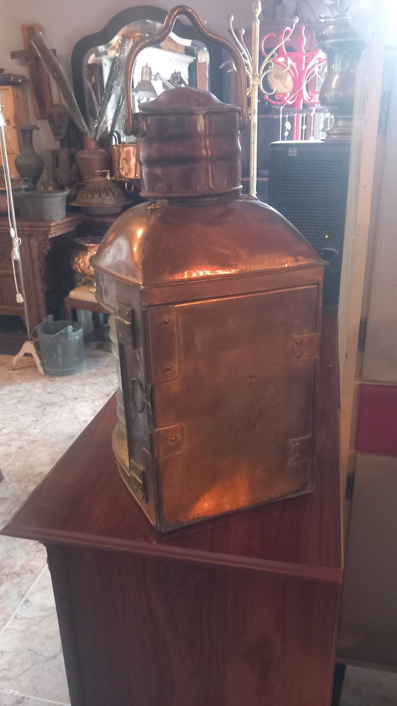 Image 1 of Ouvrard & Villars Copper Boat Lighthouse