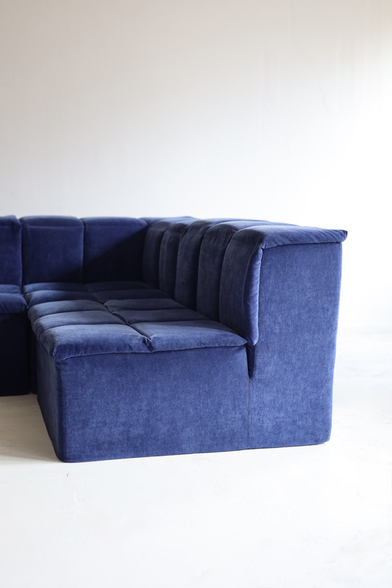 Image 1 of Modular sofa, 4 elements, blue velvet