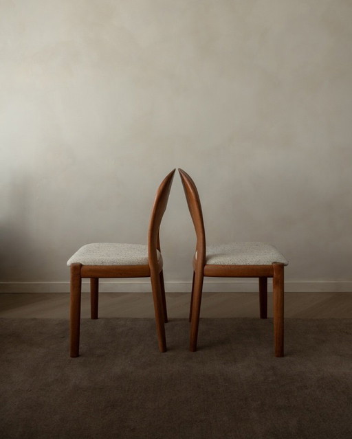 Vintage Danish Teak Dining Chairs (Pair) | Model Morten by Niels Koefoed for Koefoed’s Hornslet | Original Upholstery