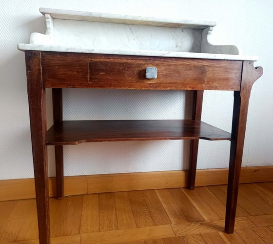 Image 1 of Country house dressing table in wood and marble