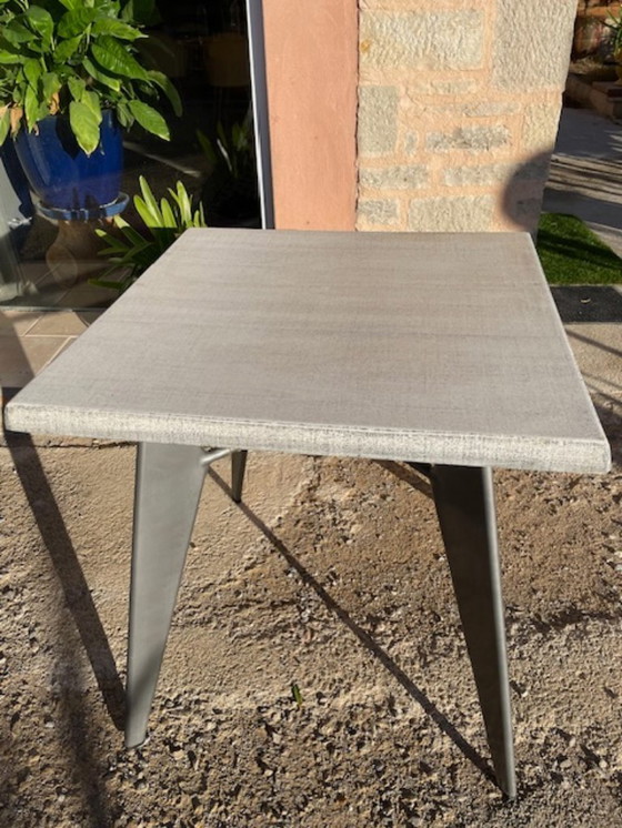 Image 1 of Sockeltisch, entworfen von Jean Prouvé, mit Beinen in Form von Flugzeugflügeln