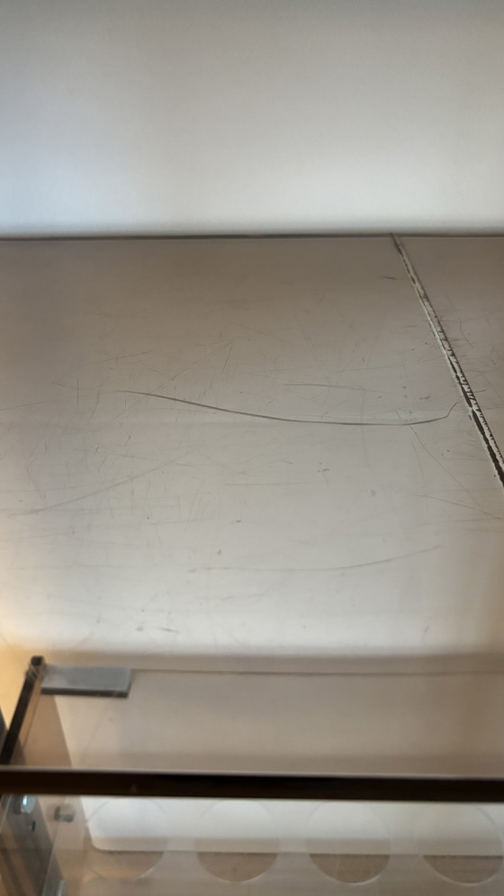 Image 1 of Michel Dumas Chrome Plexiglass Shelf Units by Roche Bobois