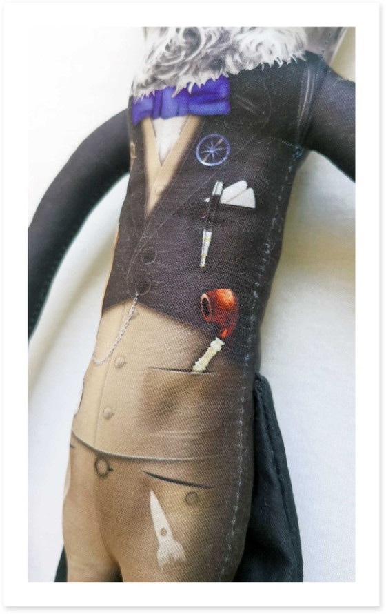 Image 1 of Jules Verne-cadeau | Cadeau voor boekenliefhebbers | Steampunk literaire decoratie | Handgemaakte Jules Verne-kunstpop