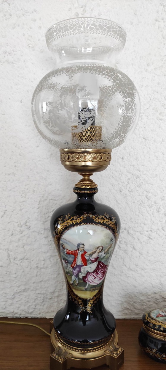 Image 1 of Conjunto Decor de Sèvres: reloj, lámpara y joyero