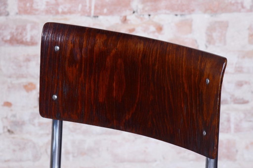 Silla Bauhaus restaurada, de Mart Stam para R. Slezak, haya, cromo, checa, década de 1920. – eetkamerstoelen (photo 2 of 12)