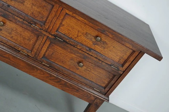 Image 1 of Armoire de pharmacie/classeur ancienne en chêne français, avec portes à charnières, début du XXe siècle