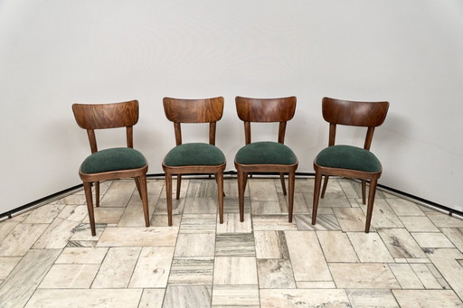 Satz von 4 Thonet-Stühlen, 1950er Jahre, Tschechoslowakei